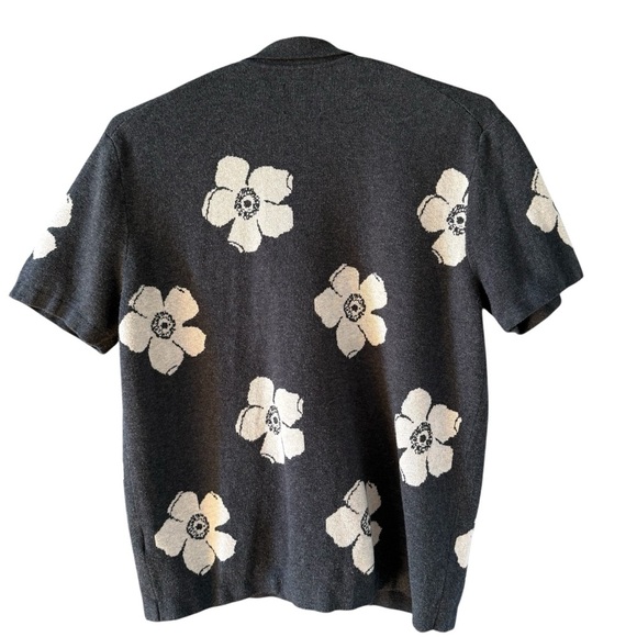 Abercrombie & Fitch Floral Knit Shirt Sopranos Bowling Retro Camp Collar Large - Picture 5 of 7